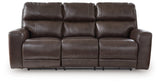 Crossplex Smoke Power Reclining Sofa with ADJ Headrest - Ornate Home