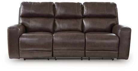 Crossplex Smoke Power Reclining Sofa with ADJ Headrest - Ornate Home