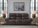 Crossplex Smoke Power Reclining Sofa with ADJ Headrest - Ornate Home