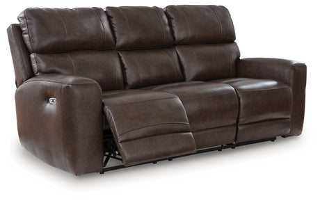 Crossplex Smoke Power Reclining Sofa with ADJ Headrest - Ornate Home