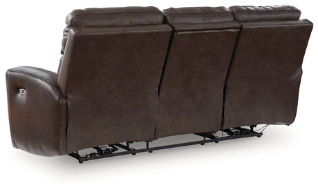 Crossplex Smoke Power Reclining Sofa with ADJ Headrest - Ornate Home