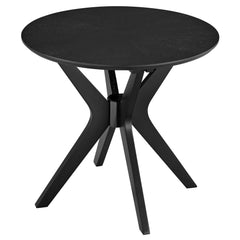 Crossroads Black 24" Round Wood Side Table - Ornate Home