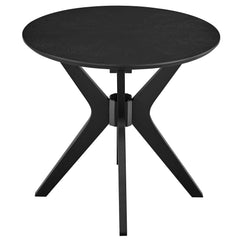 Crossroads Black 24" Round Wood Side Table - Ornate Home