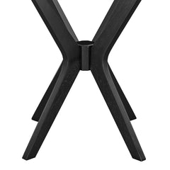 Crossroads Black 24" Round Wood Side Table - Ornate Home