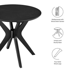 Crossroads Black 24" Round Wood Side Table - Ornate Home