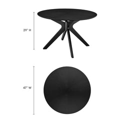 Crossroads Black 47" Round Wood Dining Table - Ornate Home