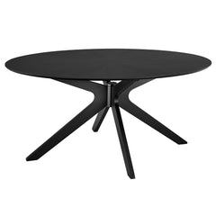 Crossroads Black 63" Oval Wood Dining Table - Ornate Home