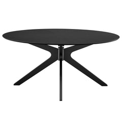 Crossroads Black 63" Oval Wood Dining Table - Ornate Home
