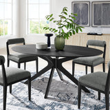 Crossroads Black 71" Oval Wood Dining Table - Ornate Home