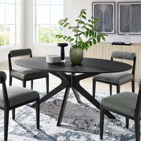 Crossroads Black 71" Oval Wood Dining Table - Ornate Home