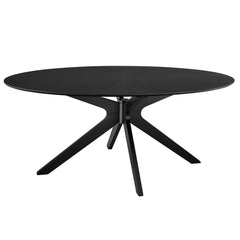 Crossroads Black 71" Oval Wood Dining Table - Ornate Home