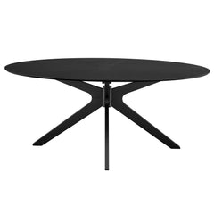 Crossroads Black 71" Oval Wood Dining Table - Ornate Home