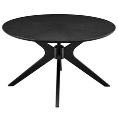 Crossroads Black Round Wood Coffee Table - Ornate Home
