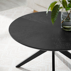 Crossroads Black Round Wood Coffee Table - Ornate Home