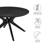 Crossroads Black Round Wood Coffee Table - Ornate Home