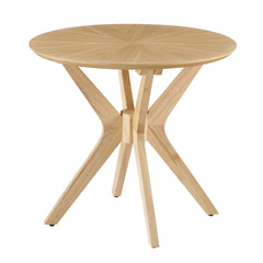 Crossroads Oak 24" Round Wood Side Table - Ornate Home