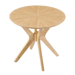 Crossroads Oak 24" Round Wood Side Table - Ornate Home