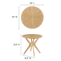 Crossroads Oak 24" Round Wood Side Table - Ornate Home