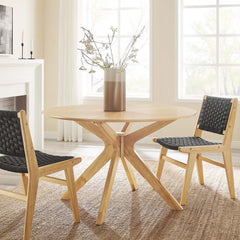 Crossroads Oak 47" Round Wood Dining Table - Ornate Home