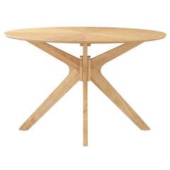 Crossroads Oak 47" Round Wood Dining Table - Ornate Home