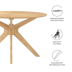Crossroads Oak 47" Round Wood Dining Table - Ornate Home