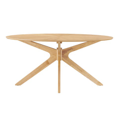 Crossroads Oak 63" Oval Wood Dining Table - Ornate Home
