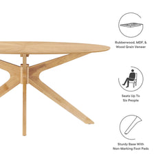 Crossroads Oak 63" Oval Wood Dining Table - Ornate Home