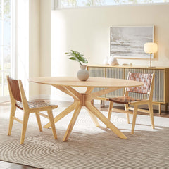 Crossroads Oak 71" Oval Wood Dining Table - Ornate Home