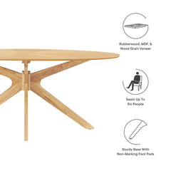 Crossroads Oak 71" Oval Wood Dining Table - Ornate Home