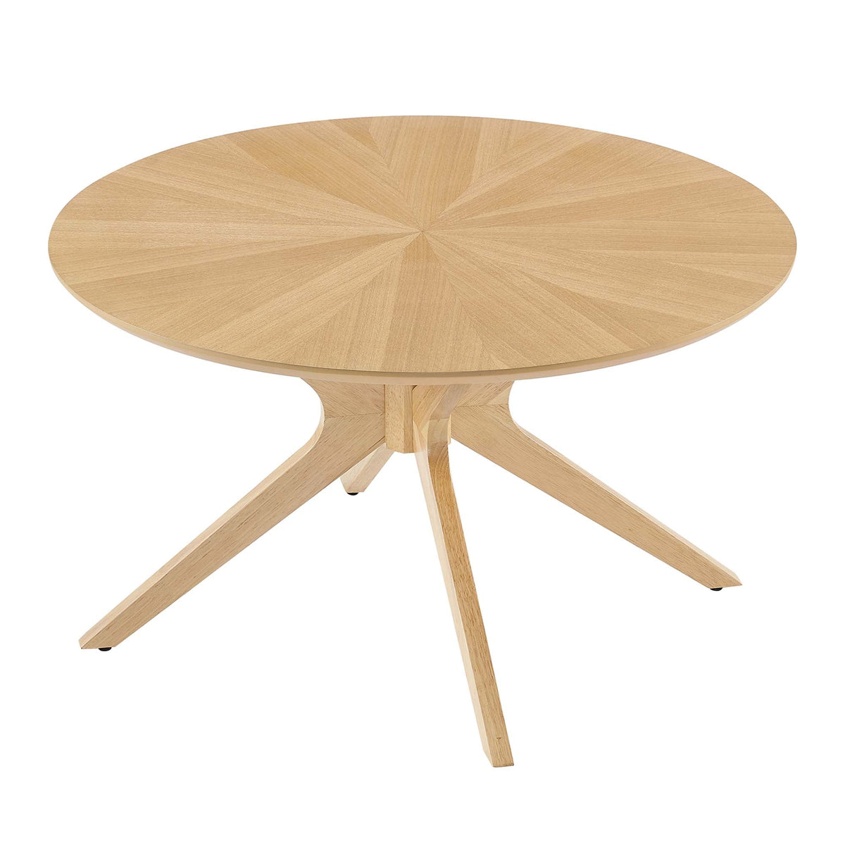 Crossroads Oak Round Wood Coffee Table - Ornate Home