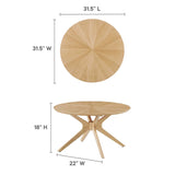 Crossroads Oak Round Wood Coffee Table - Ornate Home