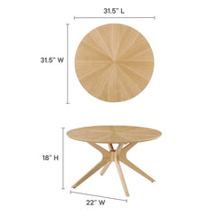 Crossroads Oak Round Wood Coffee Table - Ornate Home