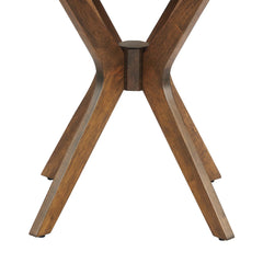 Crossroads Walnut 24" Round Wood Side Table - Ornate Home