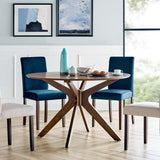 Crossroads Walnut 47" Round Wood Dining Table - Ornate Home
