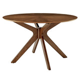 Crossroads Walnut 47" Round Wood Dining Table - Ornate Home
