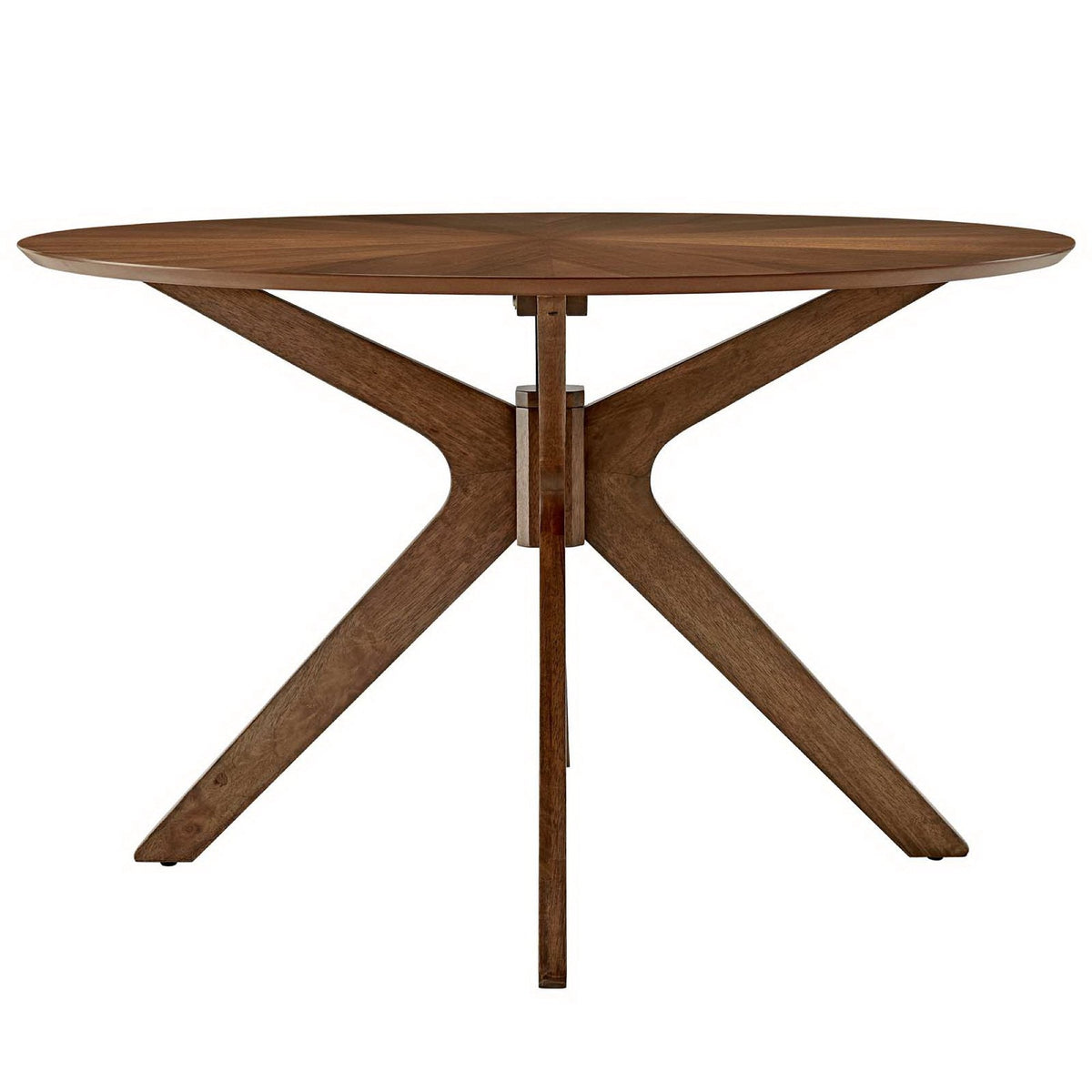 Crossroads Walnut 47" Round Wood Dining Table - Ornate Home