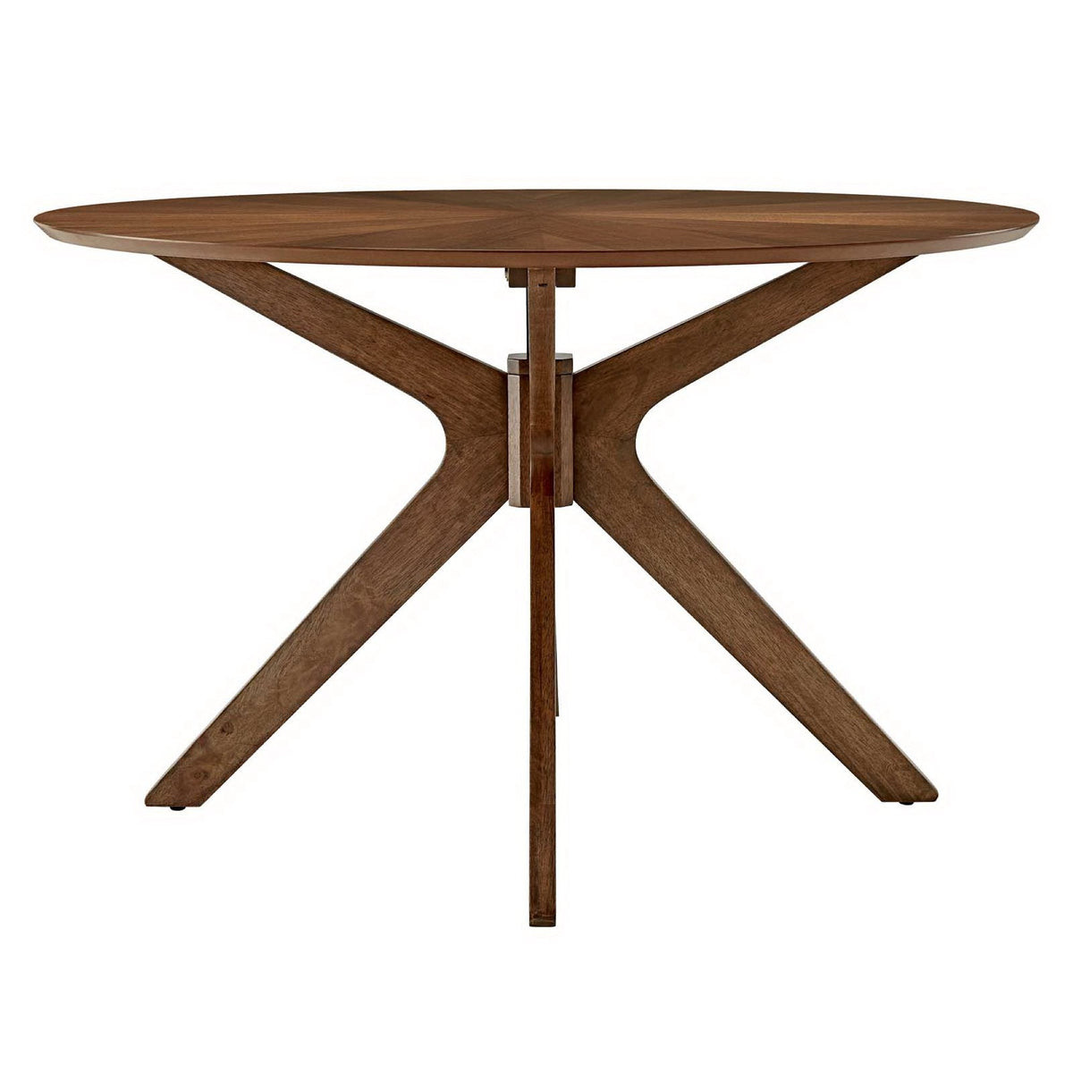 Crossroads Walnut 47" Round Wood Dining Table - Ornate Home