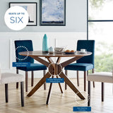 Crossroads Walnut 47" Round Wood Dining Table - Ornate Home