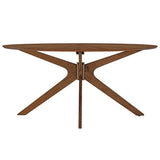 Crossroads Walnut 63" Oval Wood Dining Table - Ornate Home