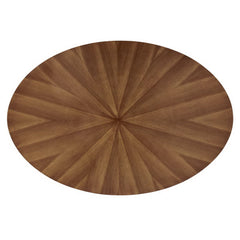 Crossroads Walnut 63" Oval Wood Dining Table - Ornate Home
