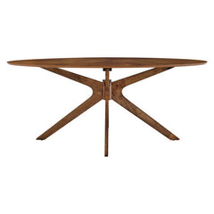 Crossroads Walnut 71" Oval Wood Dining Table - Ornate Home