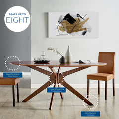 Crossroads Walnut 71" Oval Wood Dining Table - Ornate Home