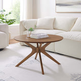 Crossroads Walnut Round Wood Coffee Table - Ornate Home