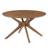 Crossroads Walnut Round Wood Coffee Table - Ornate Home