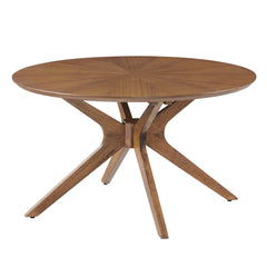 Crossroads Walnut Round Wood Coffee Table - Ornate Home