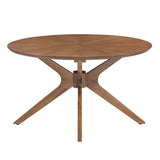 Crossroads Walnut Round Wood Coffee Table - Ornate Home