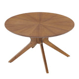 Crossroads Walnut Round Wood Coffee Table - Ornate Home