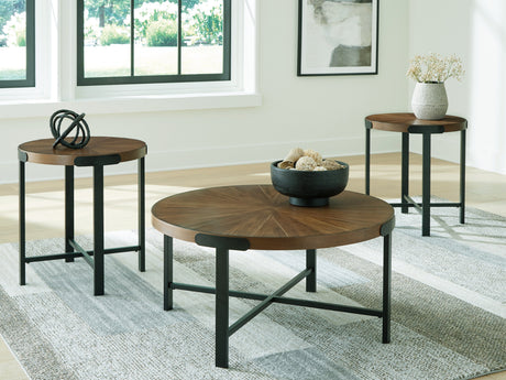 Crosstrail Brown Occasional Table Set (Set of 3) (Online Special Price) - Ornate Home