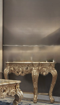 Crown Heritage Gold/Rust Highlights Console Table / HD-CON998G - Ornate Home