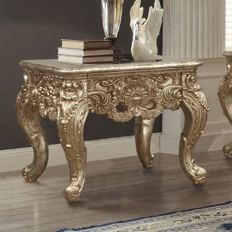 Crown Heritage Gold/Rust Highlights End Table / HD-998 - Ornate Home